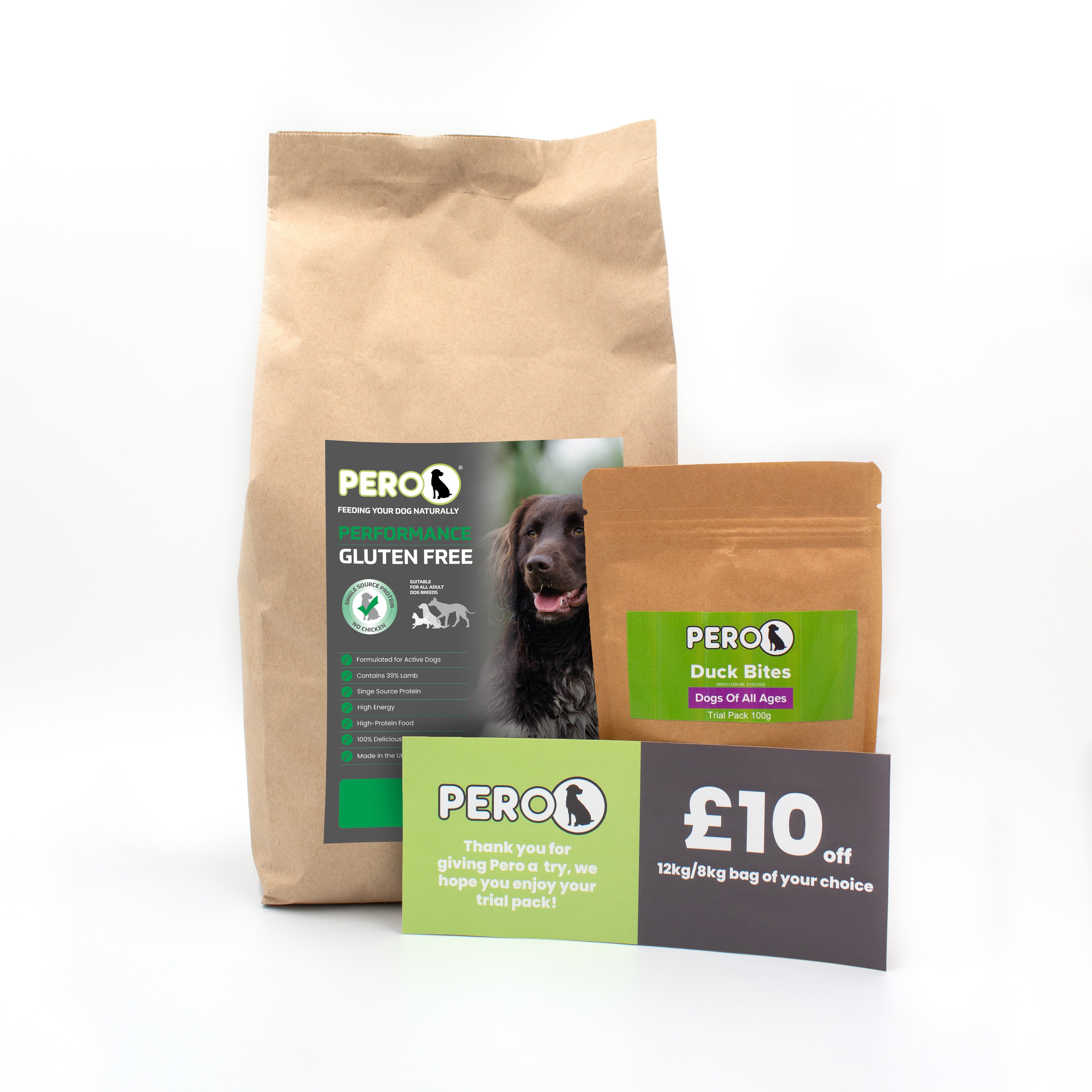 Pero Pero Performance Trial Lamb Adult Dry Dog Food pet food packaging